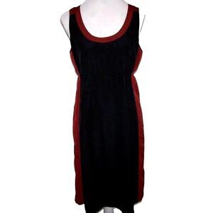Eddie Bauer Dress Womens 8 Colorblock Sleeveless Lined Scoop Neck Black Brown